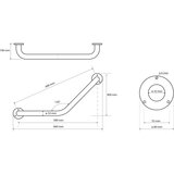 Sapho Zidna ručka za kupaonicu od nehrđajućeg čelika 66 cm Handicap 120° – | shoptok.hr