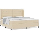 Box Spring Krevet s Madracem - Krem 200x200 cm Tkanina | shoptok.hr