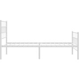 Metalni okvir kreveta uzglavlje i podnožje bijeli 100x190 cm | shoptok.hr