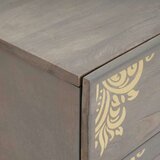 vidaXL Noćni ormar s ladicama Siva 50 x 33 x 62 cm masivno drvo manga | shoptok.hr