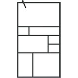 Pregrada za tuširanje s prozirnim staklom ESG 90 x 195 cm crna | shoptok.hr