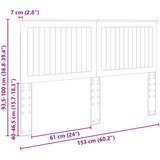  Uzglavlje s uzglavljem Bijelo 150 cm Konstruirano drvo | shoptok.hr