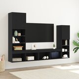 vidaXL LED TV ormar crni hrast 30.5x30x102 cm tehnološko drvo, TV ormar s LED svjetlima crni hrast 40.5x30x102 cm, TV zidni ormari s LED svjetlima 2 kom crni hrast 80x30x30 cm | shoptok.hr
