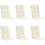  Jastuci za vrtne stolice 6 kom krem 120 x 50 x 3 cm od tkanine | shoptok.hr