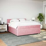 vidaXL Box spring postelja z vzmetnico roza 180x200 cm žamet | Shoptok.si