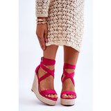 Kesi Comfortable sandals on a high wedge of Fuchsia Lemira | shoptok.hr