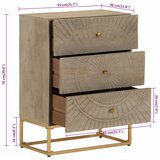  Ladičar 55 x 30 x 76 cm od masivnog drva manga i željeza | shoptok.hr