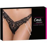 Cottelli luksuzni vezeni tangice z biseri (črne) - M/L | Shoptok.si