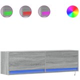 Maison Chic Stenska TV omarica - TV stojalo - Televizijska omarica z LED lučkami siva sonoma 140x31x38 cm, (21700805) Cene