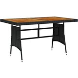vidaXL Vrtni stol crni 130x70x72 cm poliratan i masivno bagremovo drvo Cijene