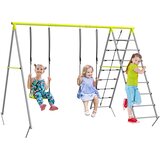 Outsunny Otroška gugalnica, plezalna mreža, lestev, za 3-8 let, vremensko odporna, zelena, (5000238814) | Shoptok.si