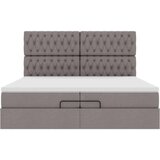  Otomanski okvir kreveta s madracima smeđesivi 200x200cm tkanine | shoptok.hr