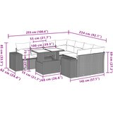  9-dijelni set vrtnih sofa s jastucima poliratan smeđi | shoptok.hr