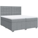 Maison Chic Box spring postelja - Vzmetna postelja z vzmetnico svetlo siva 200x200 cm blago SL24155, (21891037) | Shoptok.si
