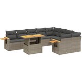 Maison Chic Seti vrtnega pohištva - Vrtna garnitura - Vrtni pohištvo set 10-delna z blazinami siv poli ratan, (21816034) | Shoptok.si