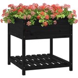  Sadilica s policom crna 82,5x82,5x81 cm od masivne borovine | shoptok.hr