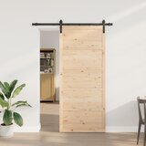vidaXL Klizna vrata Smeđa 80 x 208 cm Masivna borovina | shoptok.hr