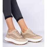 Gemre Brown women's sneakers with rhinestones Fucco | Shoptok.si