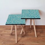 Hanah home 2Shp171 - Blue BlueWhite Nesting Table (2 Pieces) | ePonuda.com