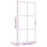  Unutarnja vrata 102 5x201 5 cm bijela od ESG stakla i aluminija | shoptok.hr