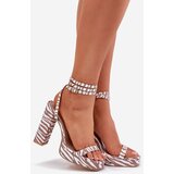 Boto Women's Heeled Sandals With Strap Zebra Fevenne | Shoptok.si