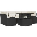  Set od 7 dijelova Vrtne Sofe s Jastučićima Crni Poli Ratan | shoptok.hr