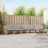  Set vanjskih sofa 6 kom. Bijela i svjetlosiva Smeđa 404 x 166,5 x 73 cm | Shoptok.si