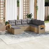  7-dijelni set vrtnih sofa od poliratana s jastucima bež | shoptok.hr