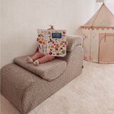 MeowBaby Bež otroški fotelj iz rebrastega žameta Wave – | Shoptok.si