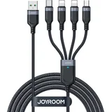 4v1 Kabel USB-A - USB-C 2x iPhone Lightning microUSB 1.2m črn, (21090831)