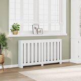 vidaXL Pokrov za radiator bel 149x20x82 cm inženirski les u