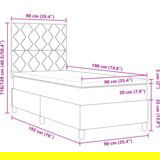  vzmetnica na okvirju z vzmetnico in LED modra 90x190 cm tkanina, (22082481) | Shoptok.si