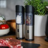 Huslog AK-0649 set gravitacijskih električnih mlincev za sol in poper, srebrna, 2 kom | Shoptok.si
