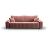 Cosmopolitan Design Rožnata žametna raztegljiva sedežna garnitura s prostorom za shranjevanje 250 cm Wicklow – | Shoptok.si