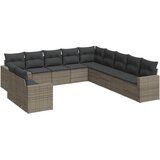 Maison Chic Seti vrtnega pohištva - Vrtna garnitura - Vrtni pohištvo set 11-delna z blazinami siv poli ratan, (21810327) | Shoptok.si