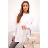 Kesi Women's cotton sweatshirt with a wide hem white | Shoptok.si