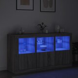  Komoda s LED svjetlima boja sivog hrasta 123x37x67 cm Siva | shoptok.hr