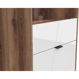 XXXL VITRINA, barve hrasta, bela, visoki sijaj | Shoptok.si