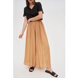 Marisse Beige Viscose Wide-Leg Trousers | Shoptok.si
