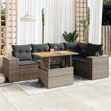 vidaXL 6-dijelni set vrtnih sofa od poliratana s jastucima sivi | shoptok.hr