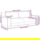 vidaXL Trosed črne barve 180 cm blago | Shoptok.si