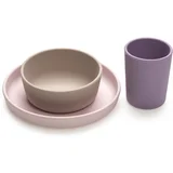 Feeding Set jedilni set Pink, Purple, Grey 3 kos