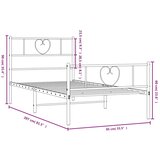  Metalni okvir kreveta uzglavlje i podnožje crni 80x200 cm | shoptok.hr