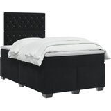  Boxspring krevet s madracem Crna 120 x 190 cm Baršun | shoptok.hr