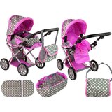 Kolica za lutke + torba 2u1 Stars - sivi | shoptok.hr