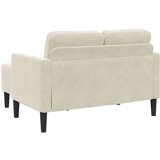 SOFA 2-sjed s ležaljkom u obliku slova L krem 125 cm baršun | shoptok.hr