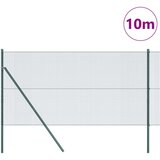 vidaXL varjena žičnata ograja z 7 stebrički Zelena 1.2x10 m Jeklo | Shoptok.si