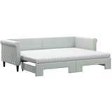  The Living Store Izvlečna dnevna postelja z vzmetnico sv. siva 80x200 cm žamet - Izvlečna Dnevna Postelja, (21492978) | Shoptok.si