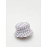 Reserved - Karirast klobuček bucket hat - Bela | Shoptok.si