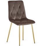 Libra stolica - tamnosmeđi baršun / zlatne noge x 1 | shoptok.hr